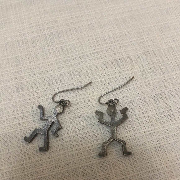 Vintage Silver Stick Figure Earrings - Picture 3 of 5